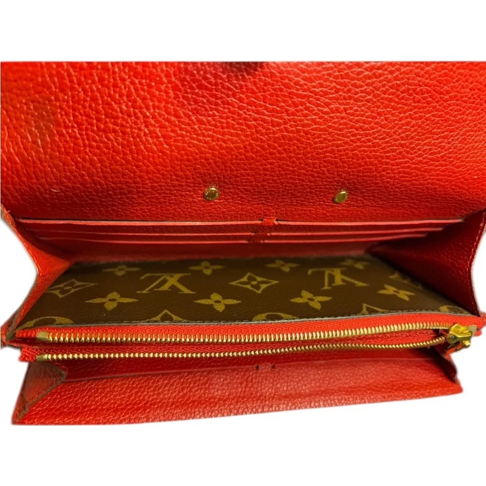 Full Inclusion Louis Vuitton Pallas Wallet Monogram & Cerise Red Leather - EUC - Picture 11 of 14
